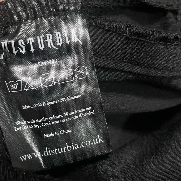 Disturbia Black Divination Textured Mini Dress Size 10 Goth Gothic whimsical - Picture 12 of 16